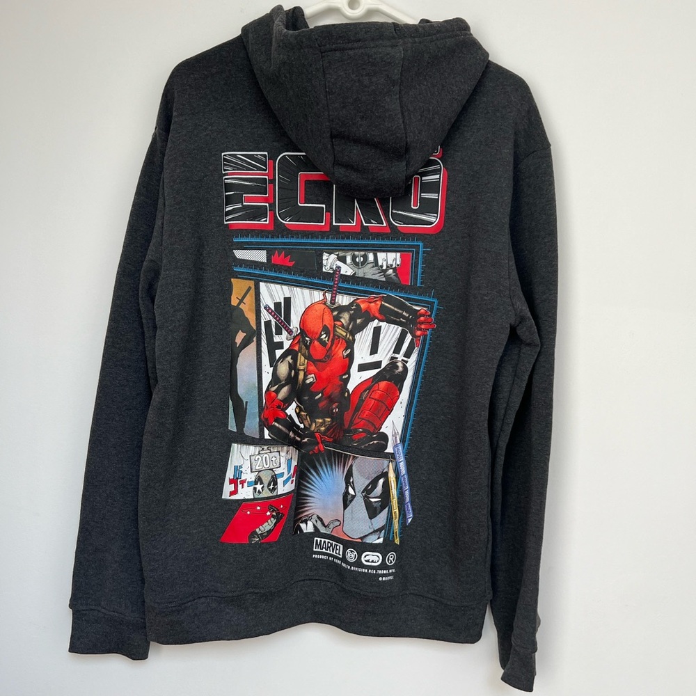 Marvel x Ecko Deadpool NWT Dark Grey Pullover Graphic Art to Life Hoodie Medium